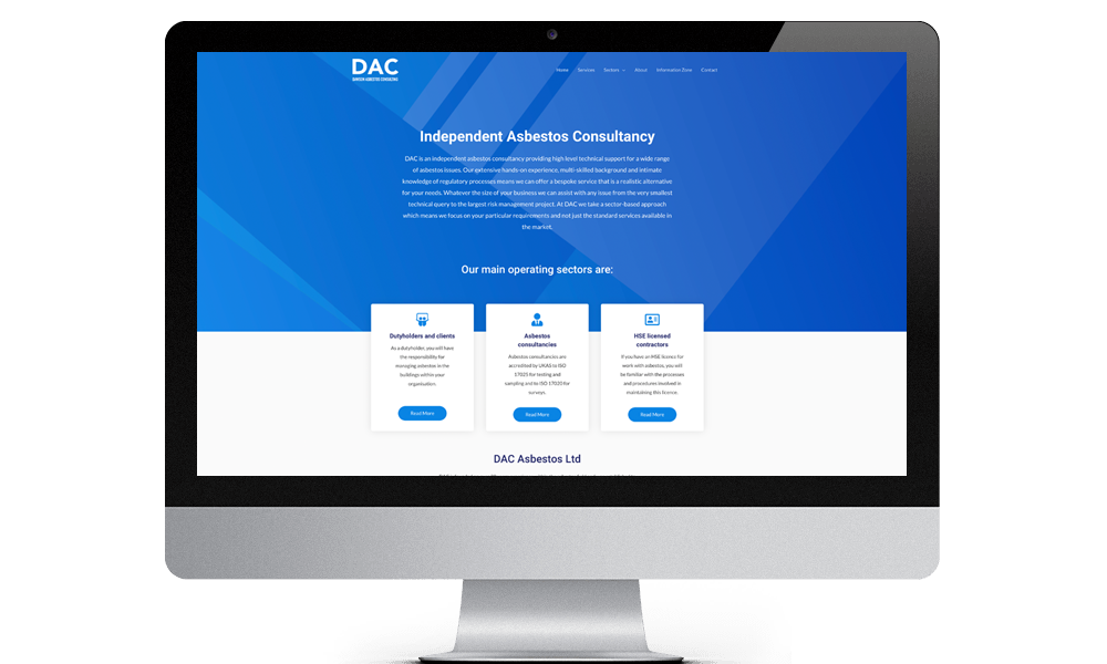 DAC Asbestos - web design by First Web Design, St Ives, Cambs