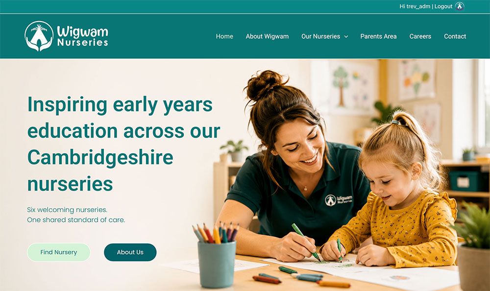 Wigwam Nurseries website preview
